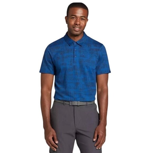 NWT VRST XXL Mens Blue Graphic Polo Golf Shirt Moisture-Wicking & Breathable - Picture 1 of 15